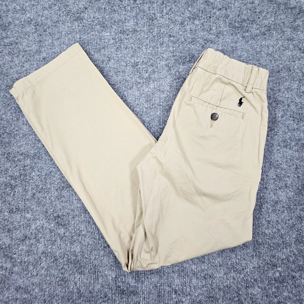 Polo Ralph Lauren Boys Size 10 Beige Khaki Chino Pants Embroidered Pony Logo